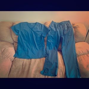 Medium blue scrubs- shirt & pants